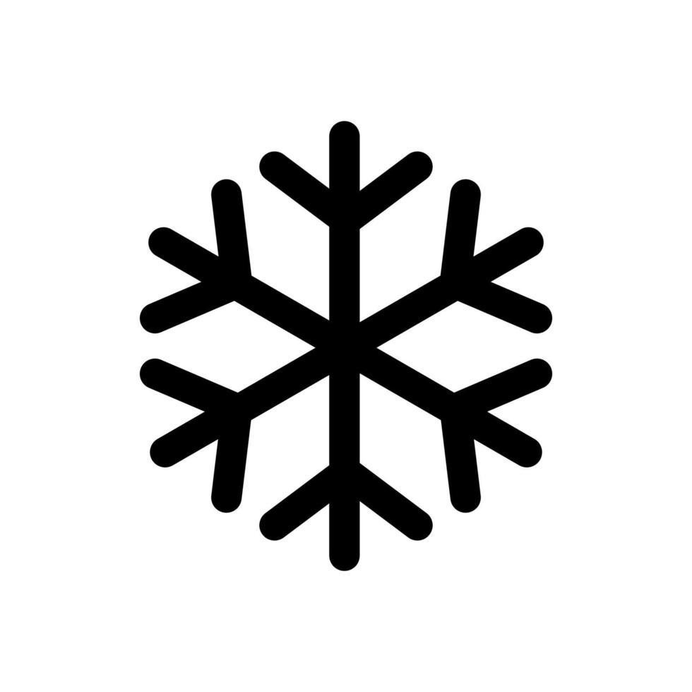 vector icono de copo de nieve aislado sobre fondo blanco