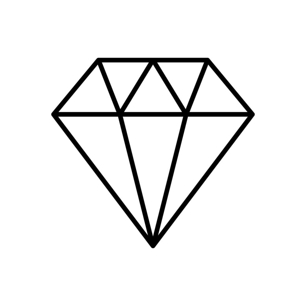 icono de línea de diamante aislado sobre fondo blanco vector