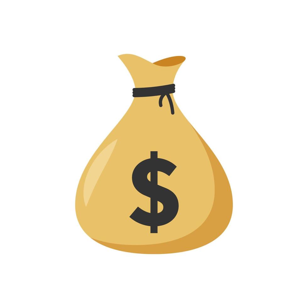 Money bag vector isolated on white background