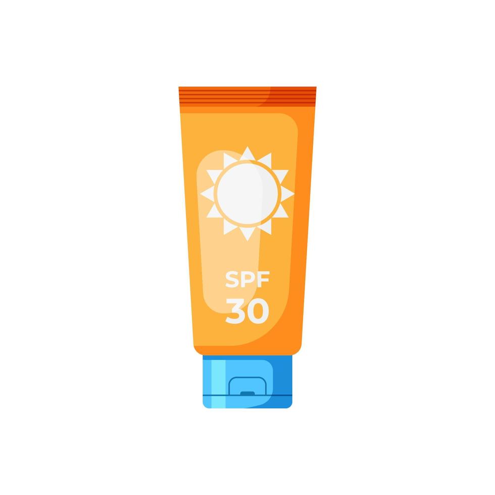 Sunscreen cream in tube vector flat design