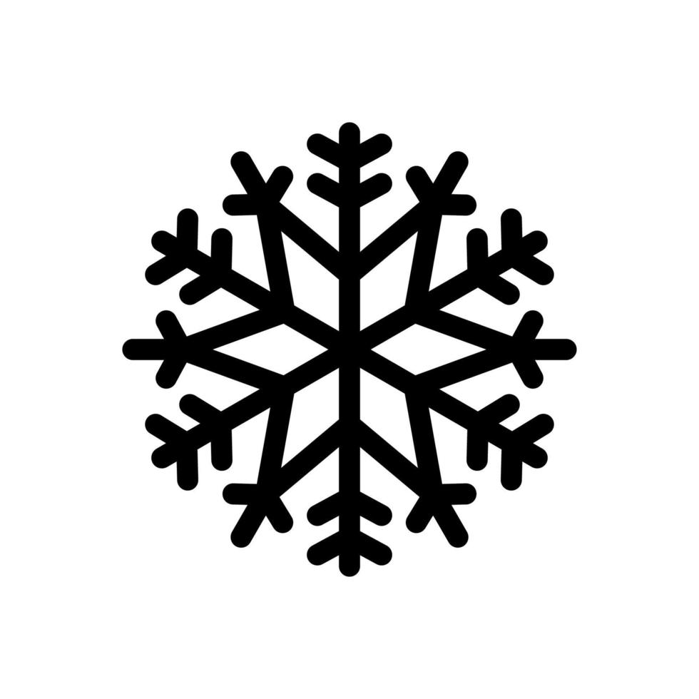 vector icono de copo de nieve aislado sobre fondo blanco