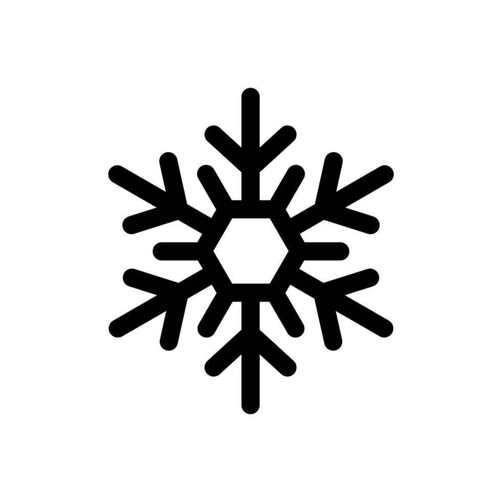 vector icono de copo de nieve aislado sobre fondo blanco