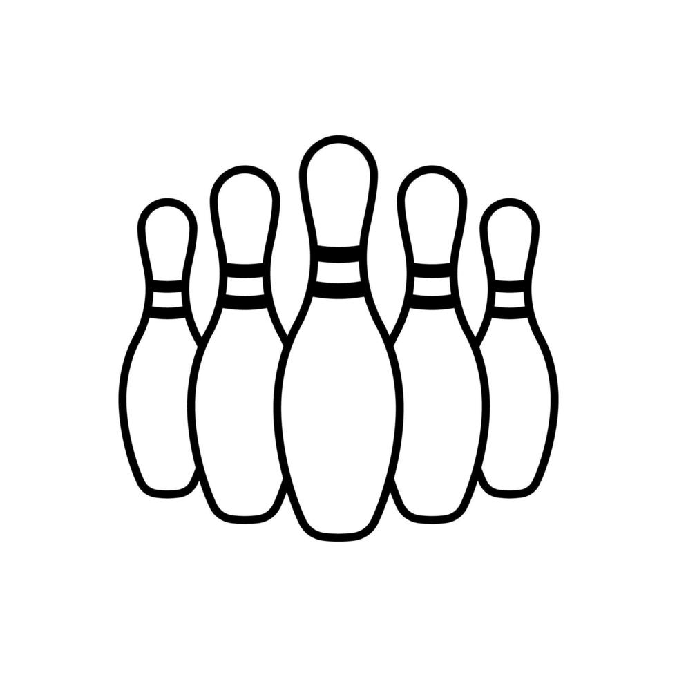 Pin bowling icon isolated on white background vector