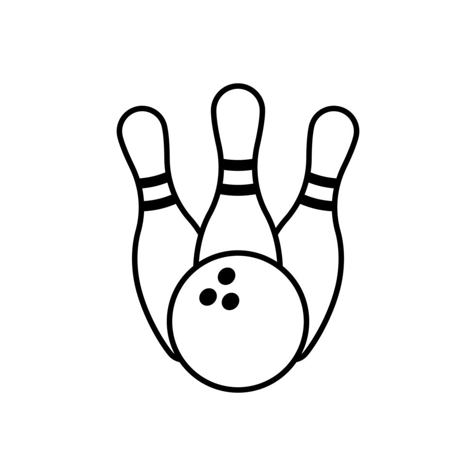 Bowling game. Bowling ball and pin icon. Vector icon.