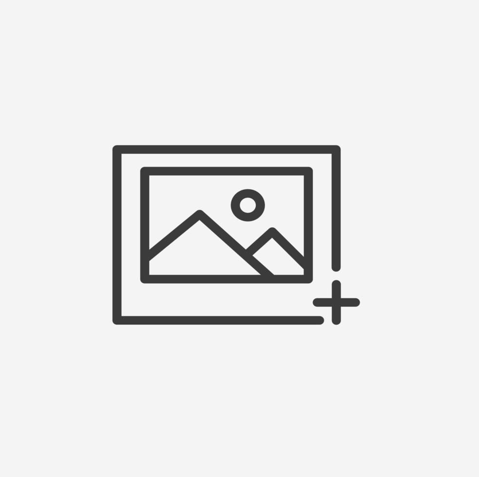 add photo icon vector. portrait, photo, image, gallery, picture symbol sign vector