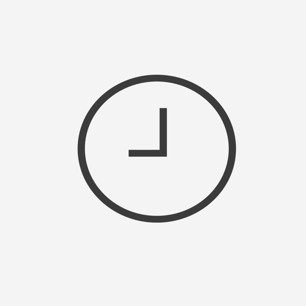 vector de icono de reloj. hora, reloj, signo de símbolo de hora