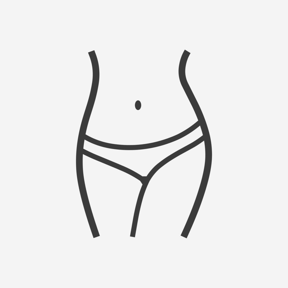 fitness woman waist body size icon vector isolated symbol sign