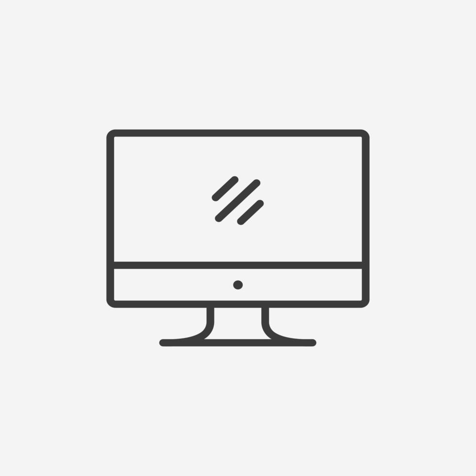 computer, screen, pc, monitor, electronic device isolated icon vector symbol sign