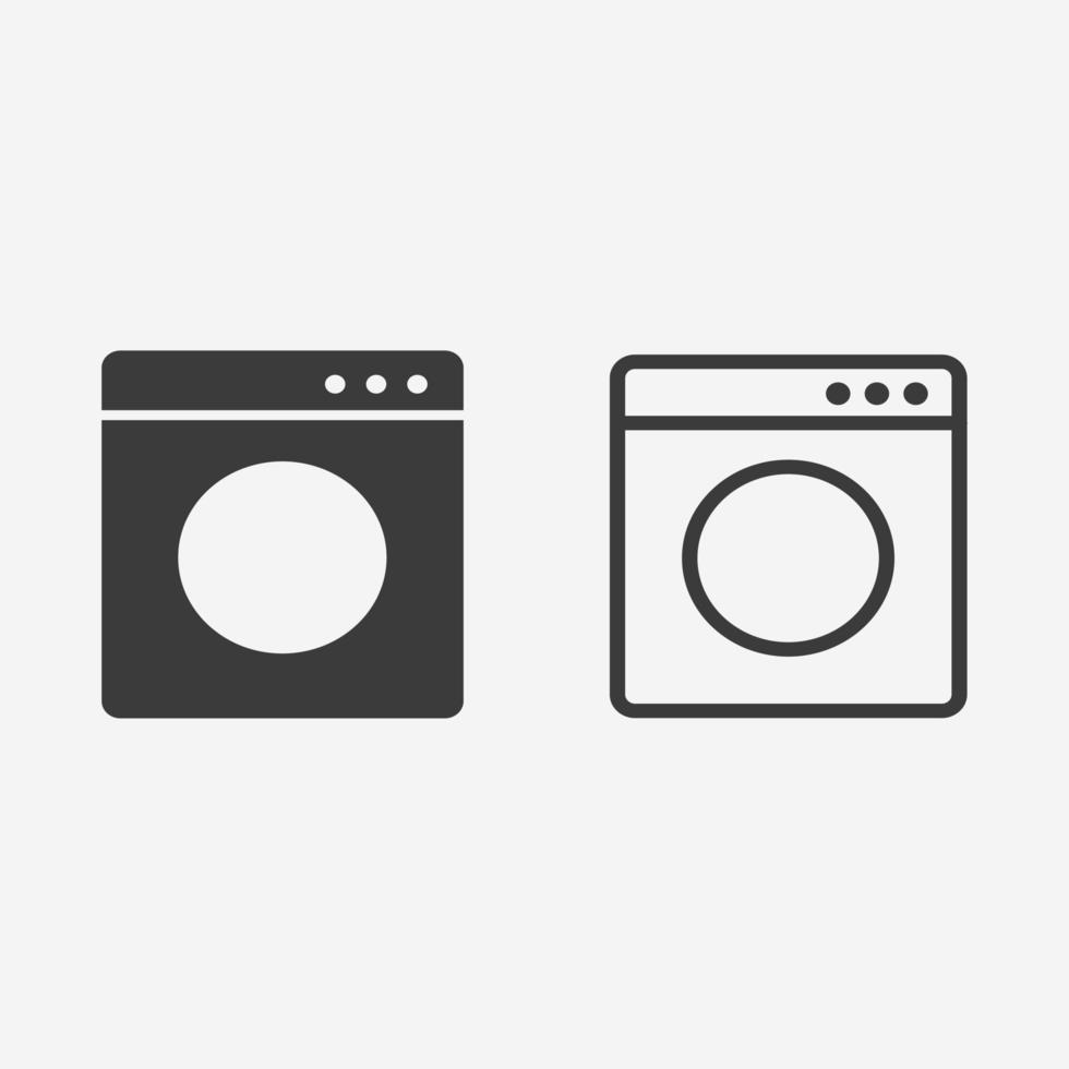 wash machine icon vector. clothes, washer, laundry symbol sign vector