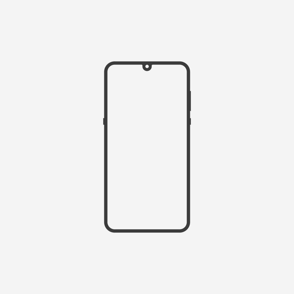 phone screen mockup icon vector isolated. telephone, smartphone, mobile symbol sign