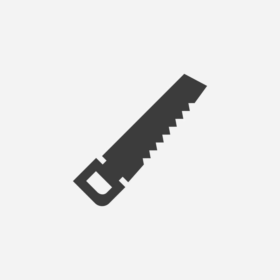 handsaw, tool carpenter, saw, repairmen icon vector isolated symbol sign