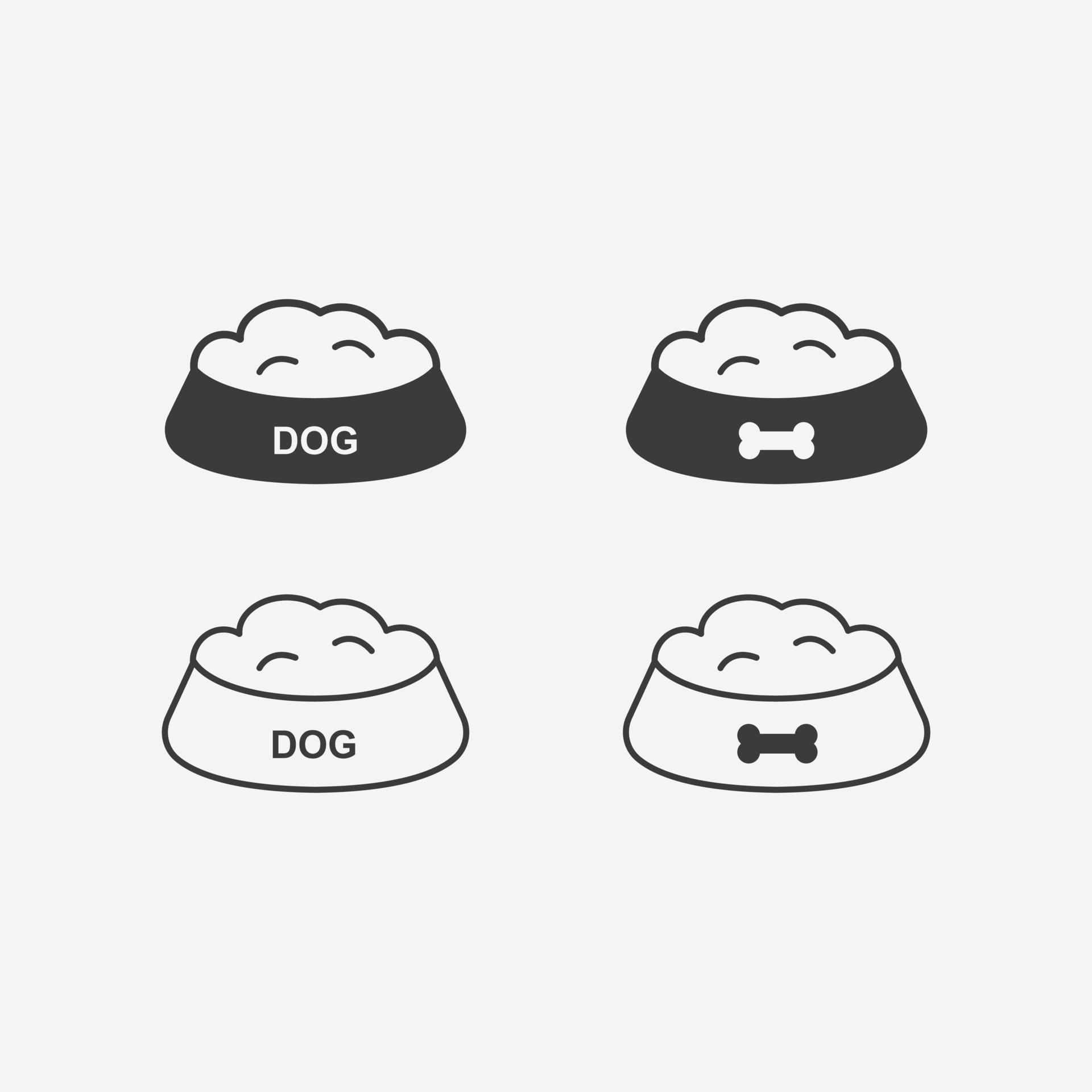 dog food bowl icon vector isolated set symbol sign 15397549 Vector Art