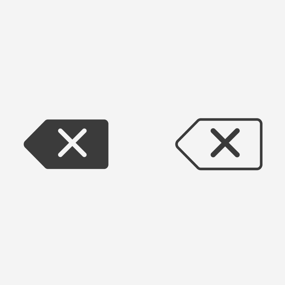 Remove, backspace, delete key icon vector symbol sign