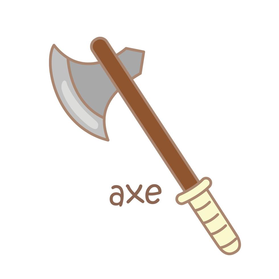 Alphabet A For Axe Vocabulary Illustration Vector Clipart