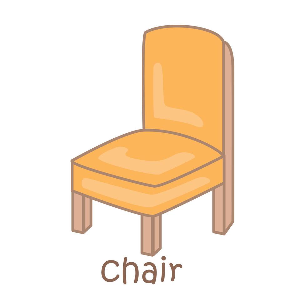 alfabeto c para silla vocabulario ilustración vector clipart