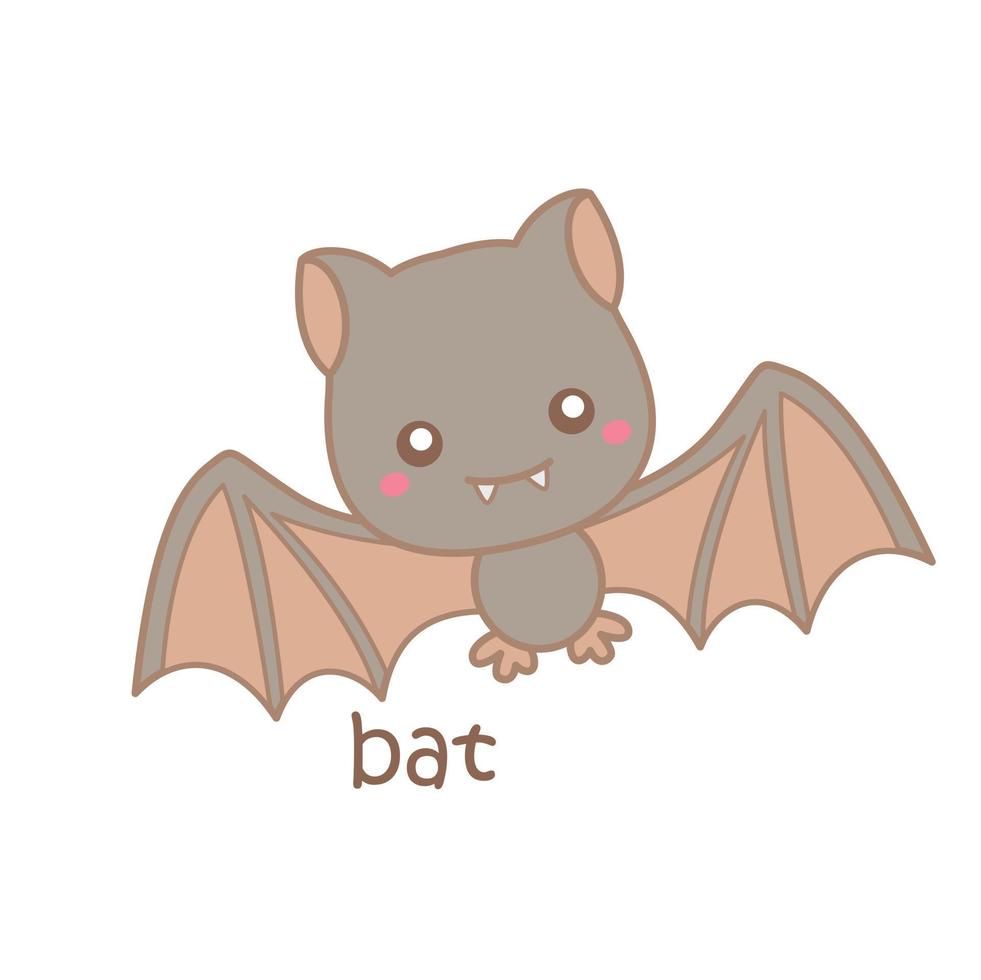 alfabeto b para bat ilustración vector clipart