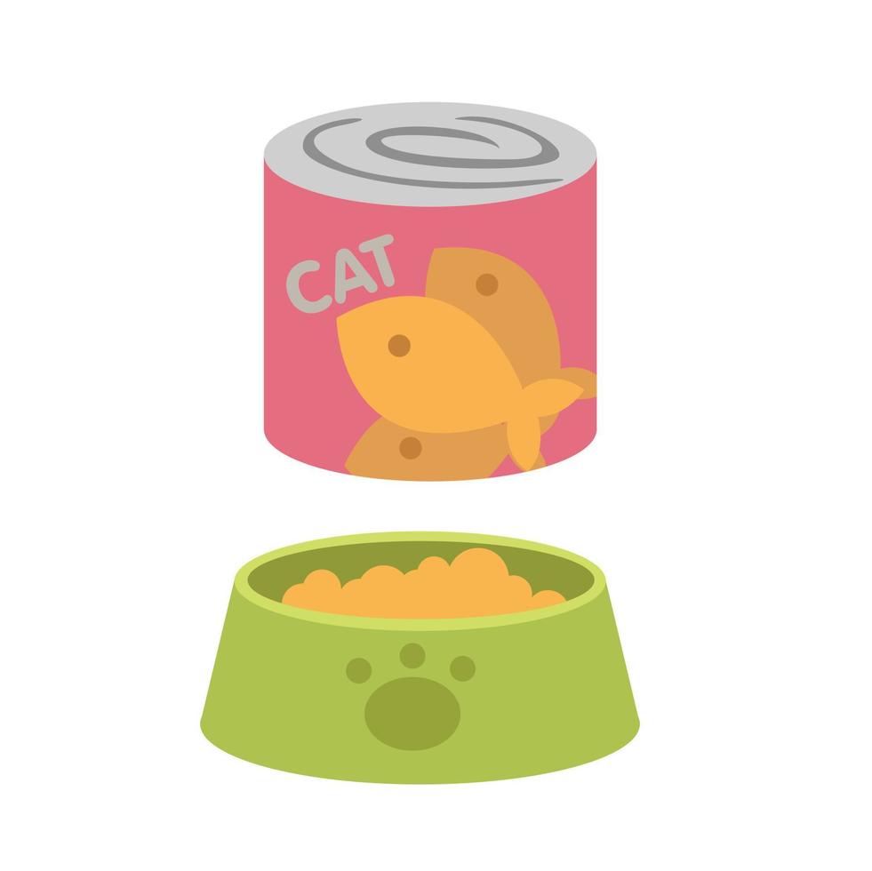 gato comida animal ilustración vector clipart
