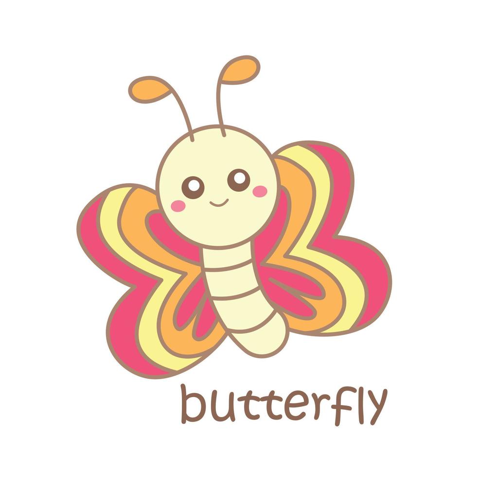 Alphabet B For Butterfly Illustration Vector Clipart