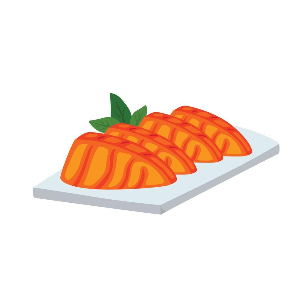 comida japonesa salmón ilustración vector clipart