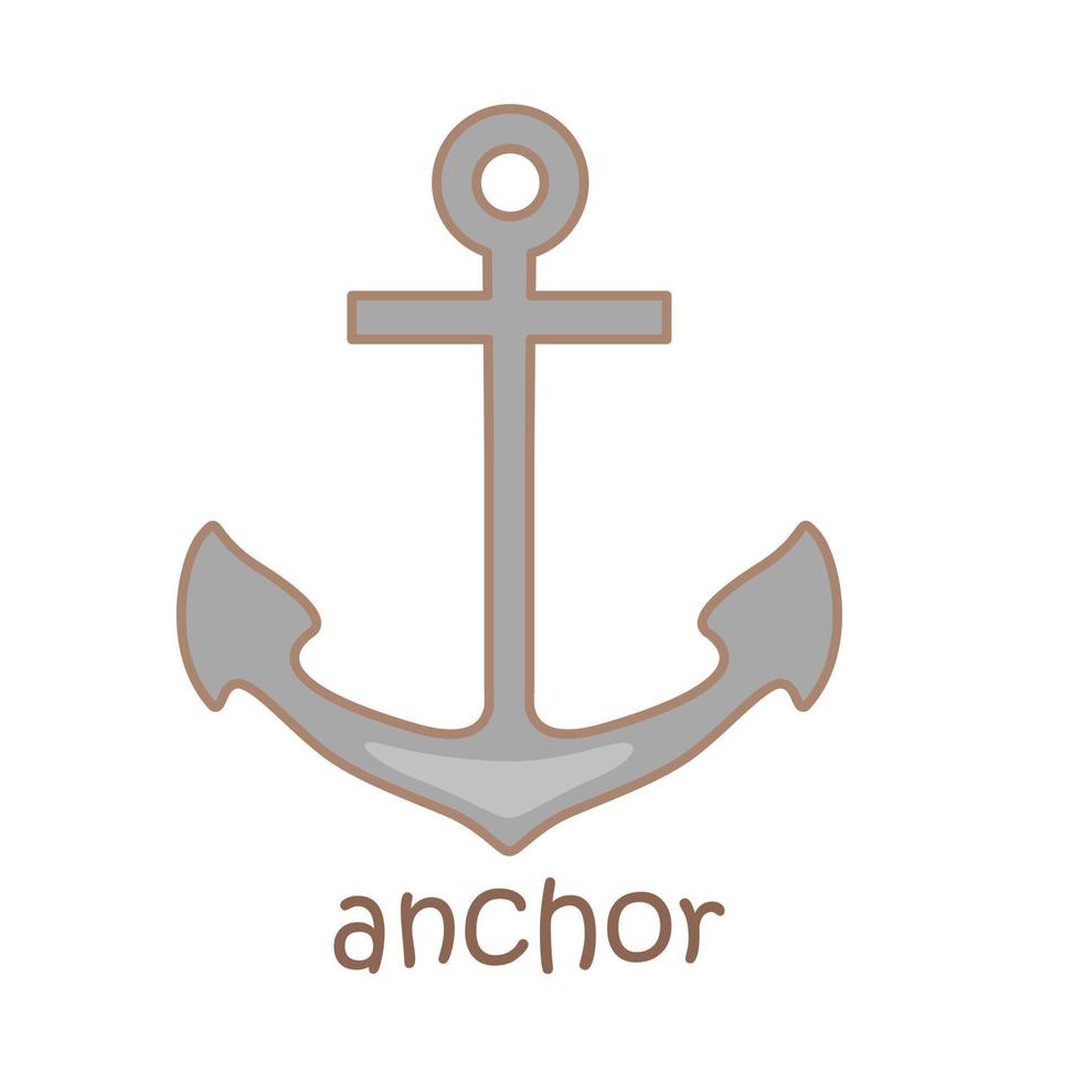 Alphabet A For Anchor Vocabulary Illustration Vector Clipart