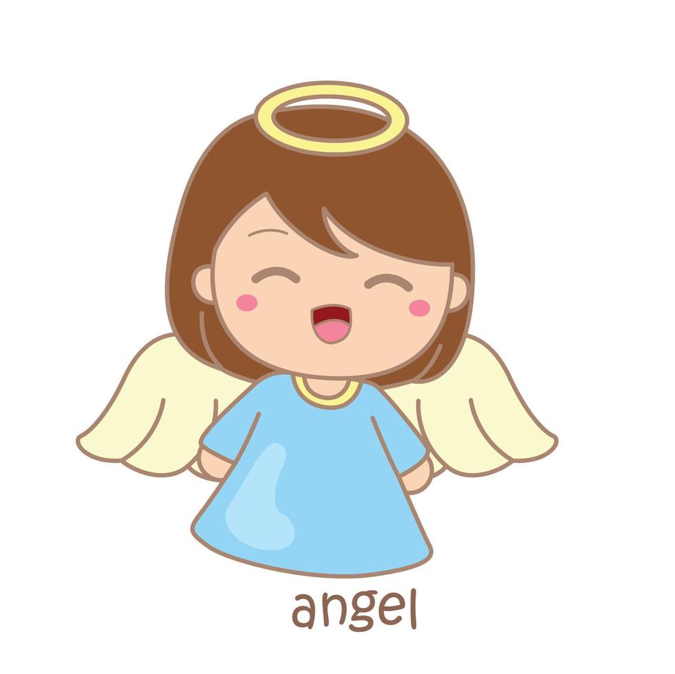 alfabeto a para angel vocabulario ilustración vector clipart