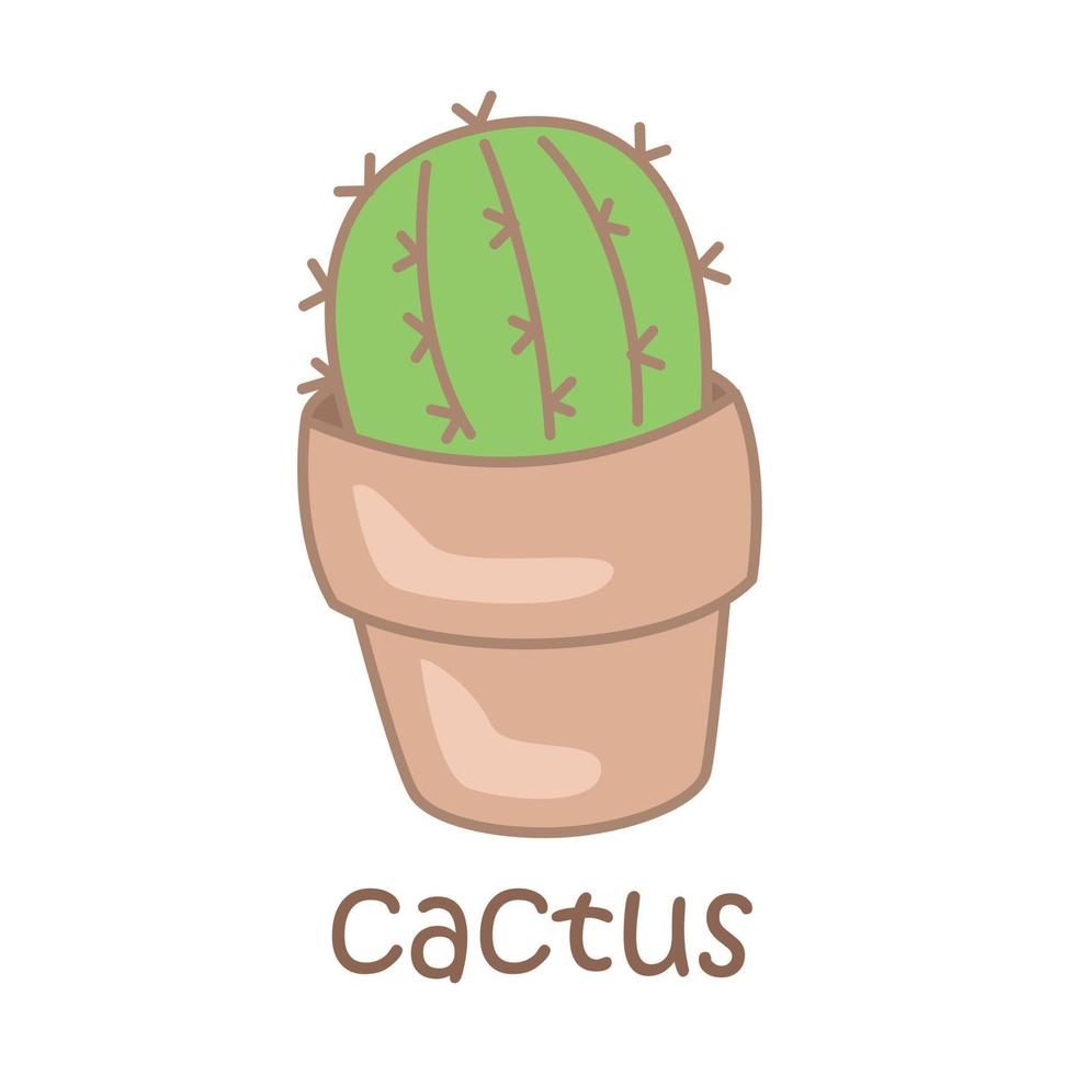 alfabeto c para cactus vocabulario ilustración vector clipart