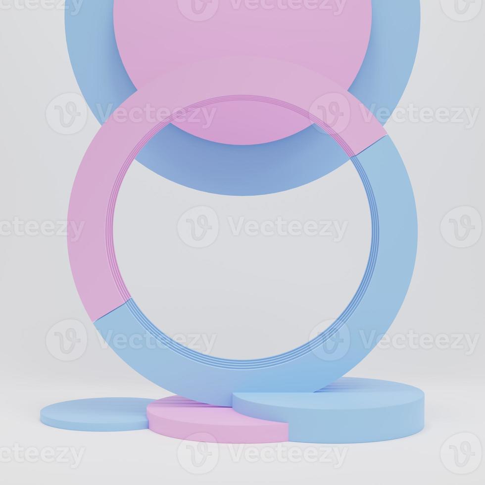 3d rendering display product abstract minimal scene with geometric podium platform. stand for cosmetic products. Stage showcase on pedestal 3d studio. photo