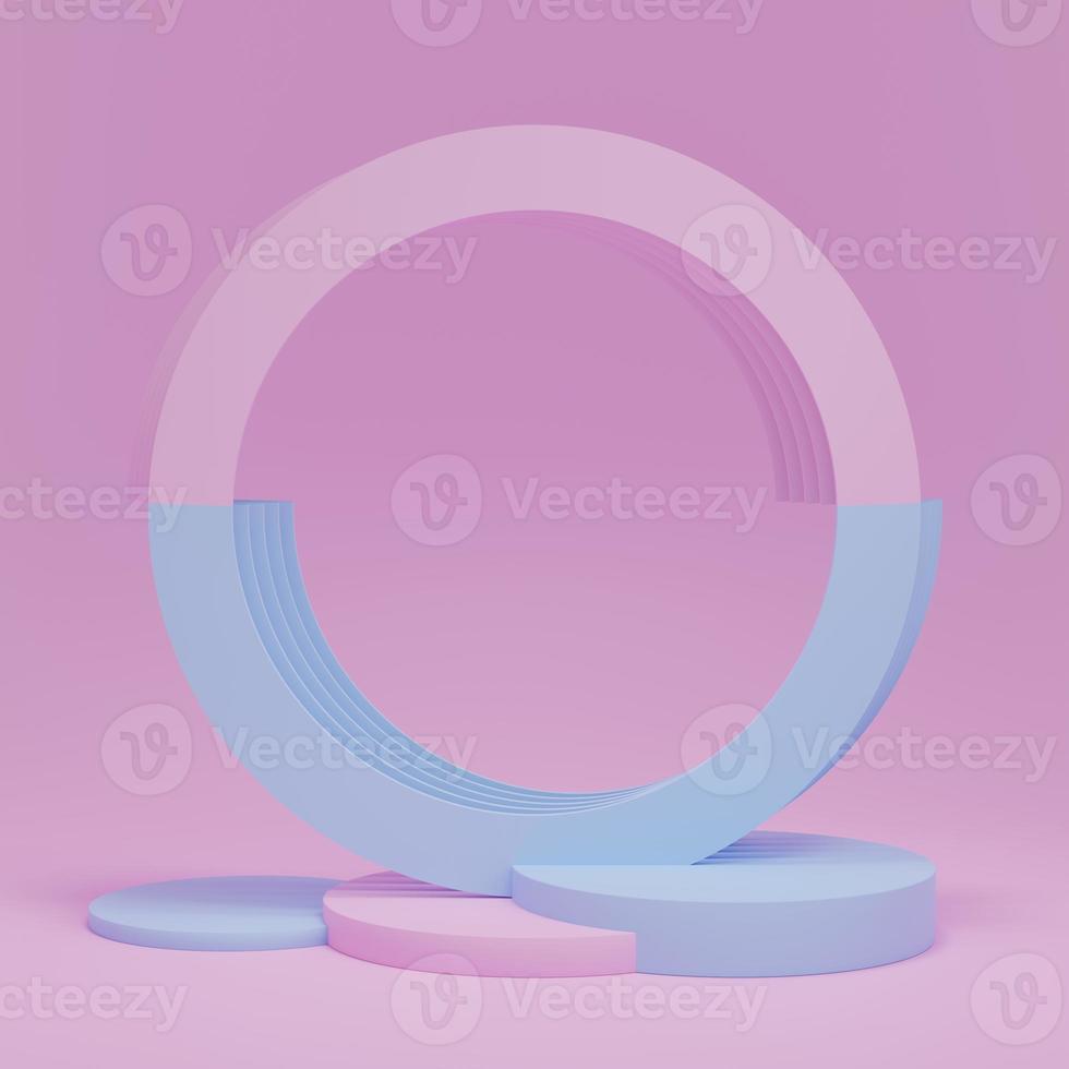 3d rendering display product abstract minimal scene with geometric podium platform. stand for cosmetic products. Stage showcase on pedestal 3d studio. photo