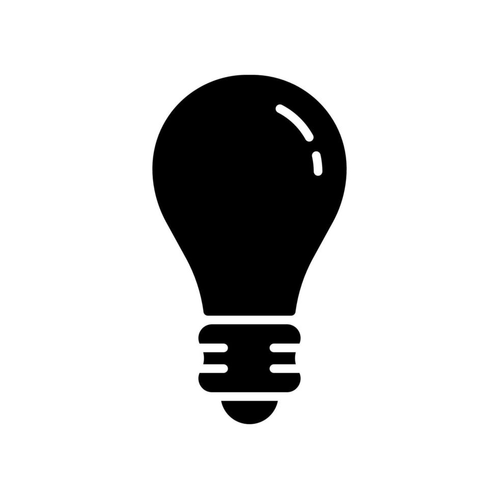 Lightbulb Electricity Low Energy Silhouette Icon. Light Bulb Electric Energy Glyph Pictogram. Innovation, Inspiration, Think, Solution, Idea Lamp Concept Icon. Isolated Vector Illustration,