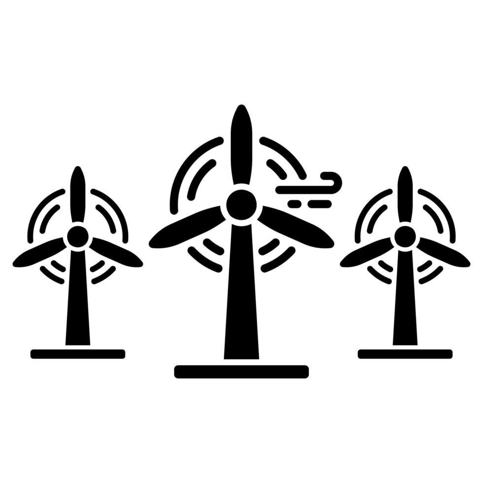 Windmill Silhouette Icon. Eco Renewable Energy Pictogram. Wind Mill Farm Power Icon. Ecology Technology of Generation Energy. Propeller and Turbine Electric Industry. Isolated Vector Illustration.