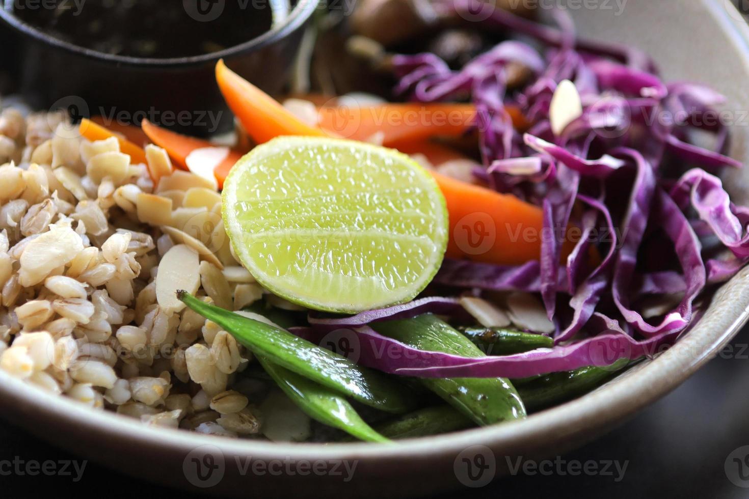 Barley wheat vegatable salad photo