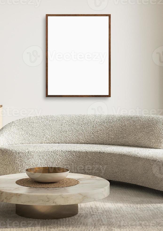 Brown interior frame mockup photo