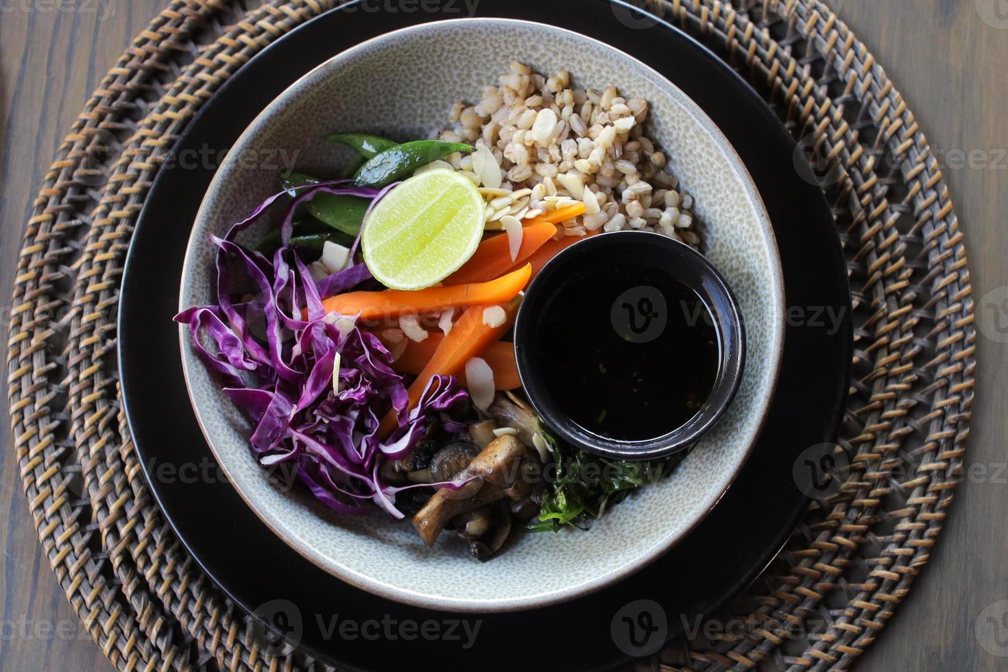 Barley wheat vegatable salad photo