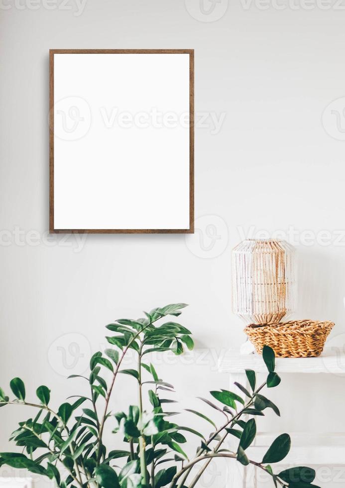 Brown interior frame mockup photo