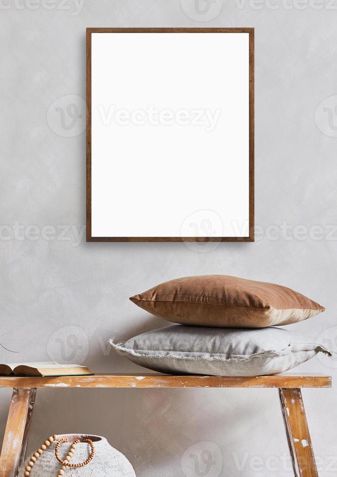 Brown interior frame mockup photo