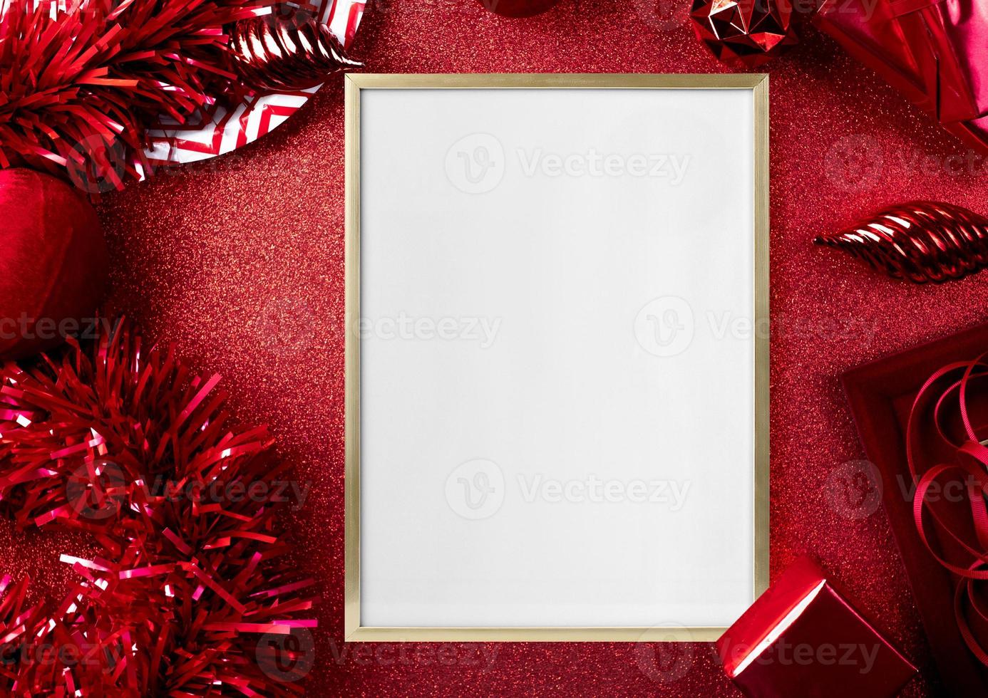 Gold Christmas interior frame mockup photo