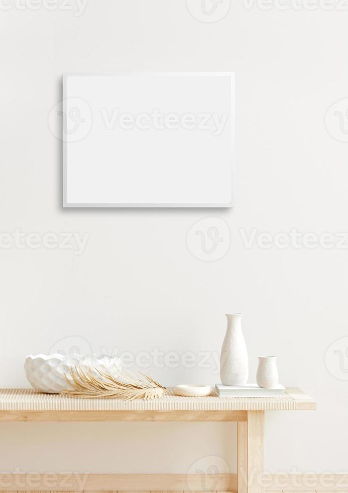 White interior frame mockup photo