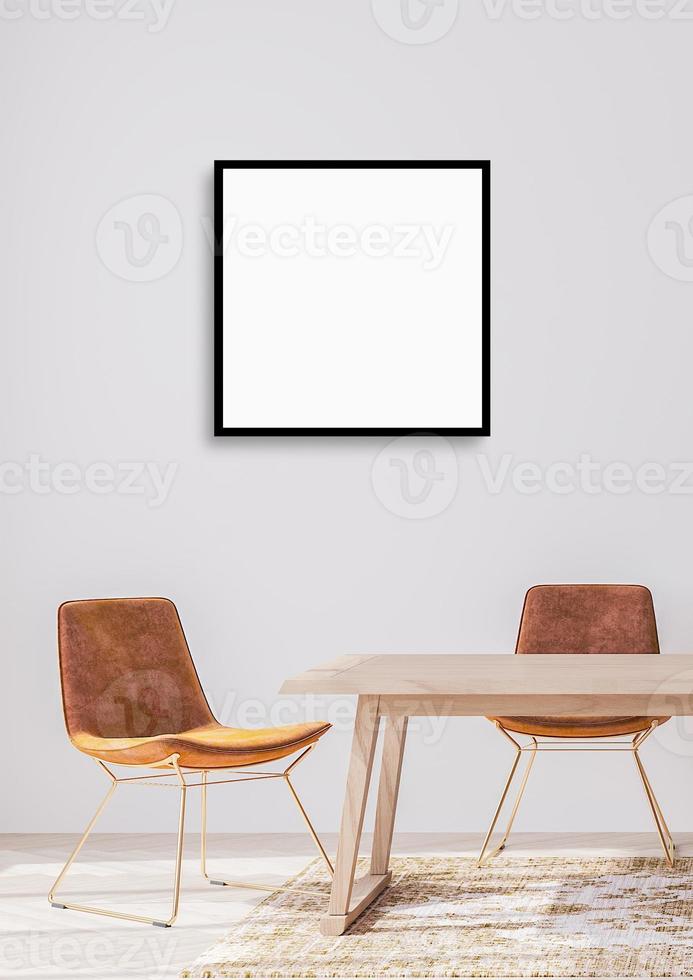 Black interior frame mockup photo
