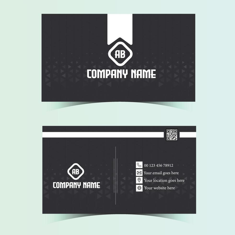 Simple black business card design, Modern business card design template vector. vector