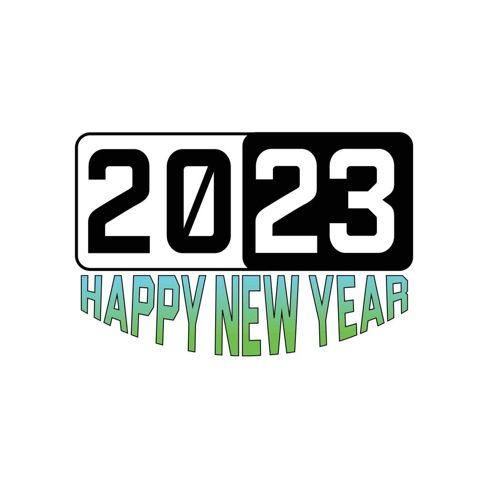 feliz año nuevo 2023 ilustración de diseño vectorial con fondo blanco. vector