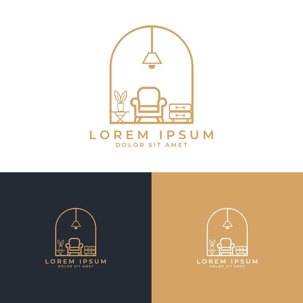 Interior room, furniture gallery logo design. designs concept vector, Furniture logo template vector