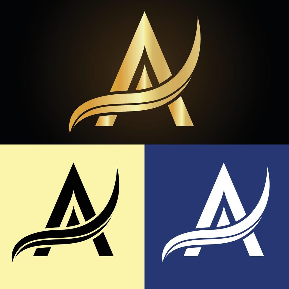 Luxury logo design with monogram letter A vector