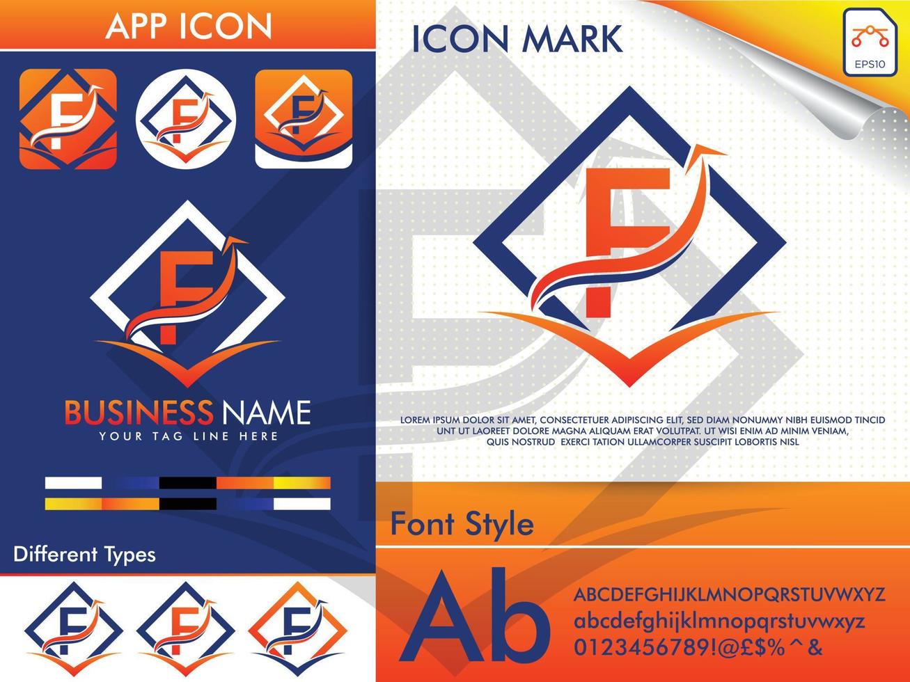 Letter F finance logo premium vector