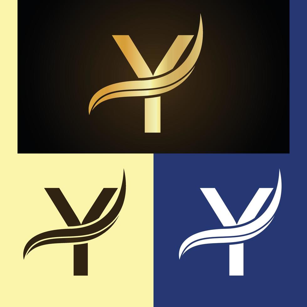 Luxury logo design with monogram letter Y vector