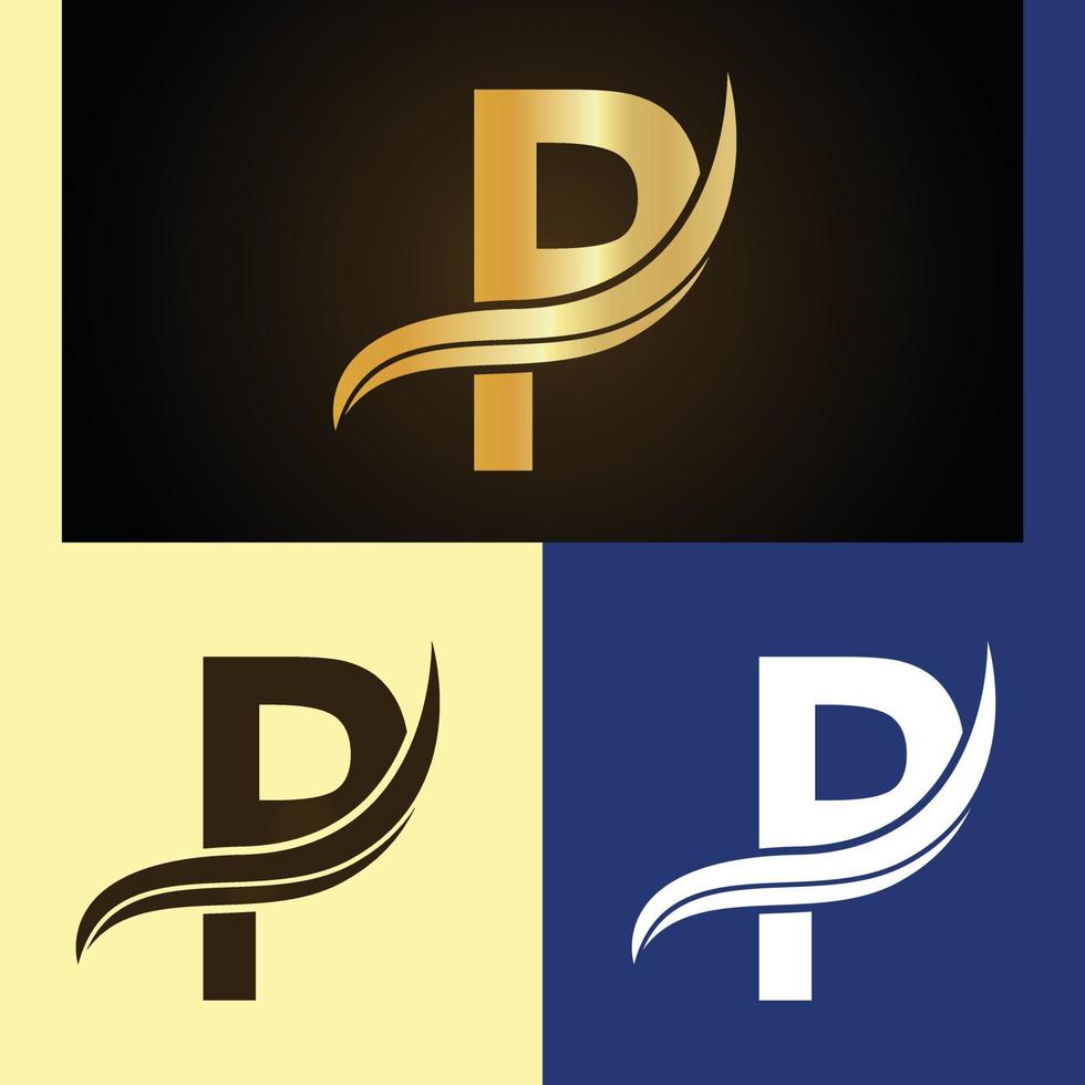 Luxury logo design with monogram letter P vector