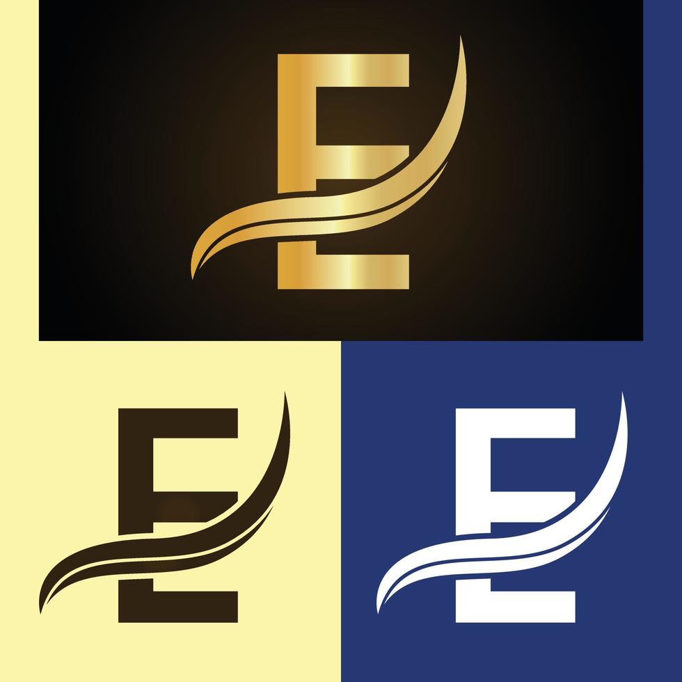 Luxury logo design with monogram letter E vector