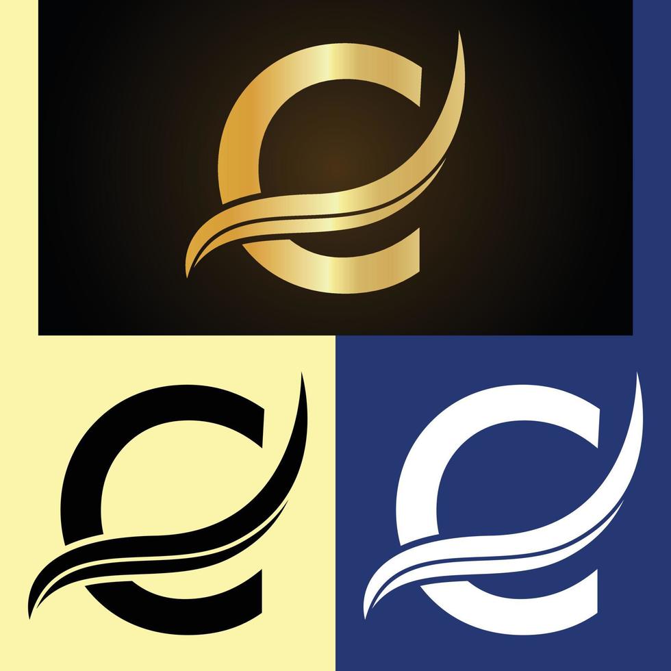 Luxury logo design with monogram letter C vector