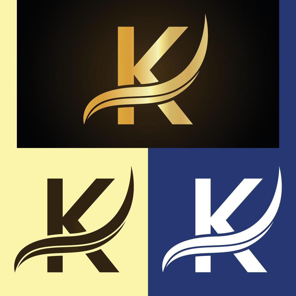 Luxury logo design with monogram letter K vector