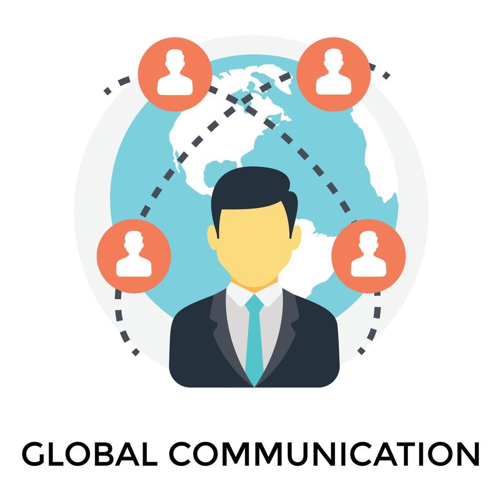 Trendy Global Communication vector