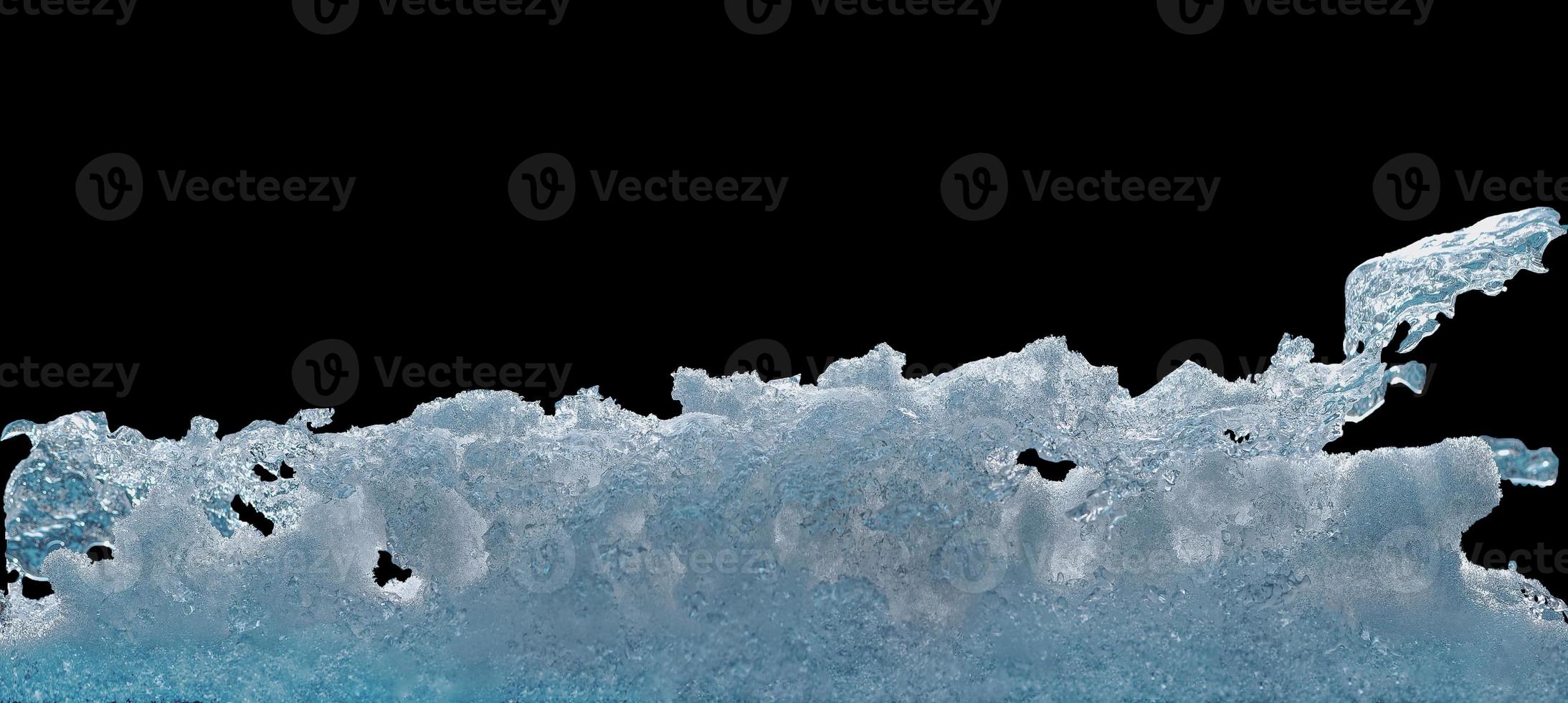 icy snow on a black background photo